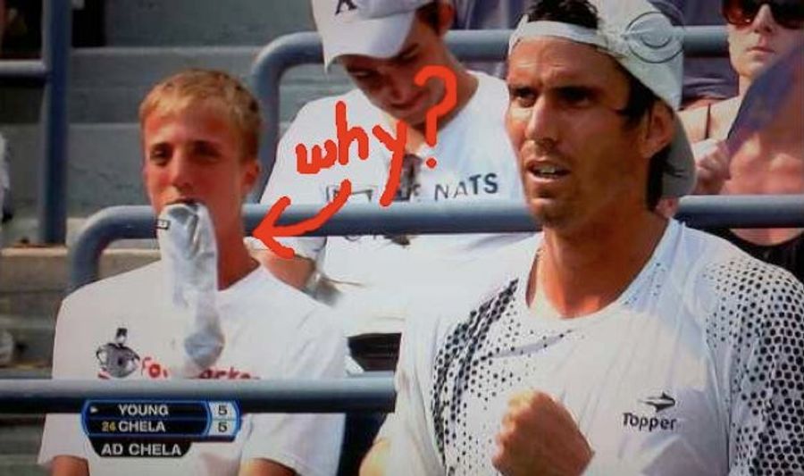 There Was A Guy With A Sock In His Mouth At The U.S. Open This Afternoon