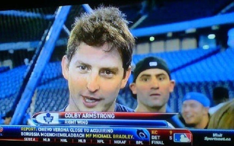 Biz Nasty Photobombs Blue Jays' Batting Practice