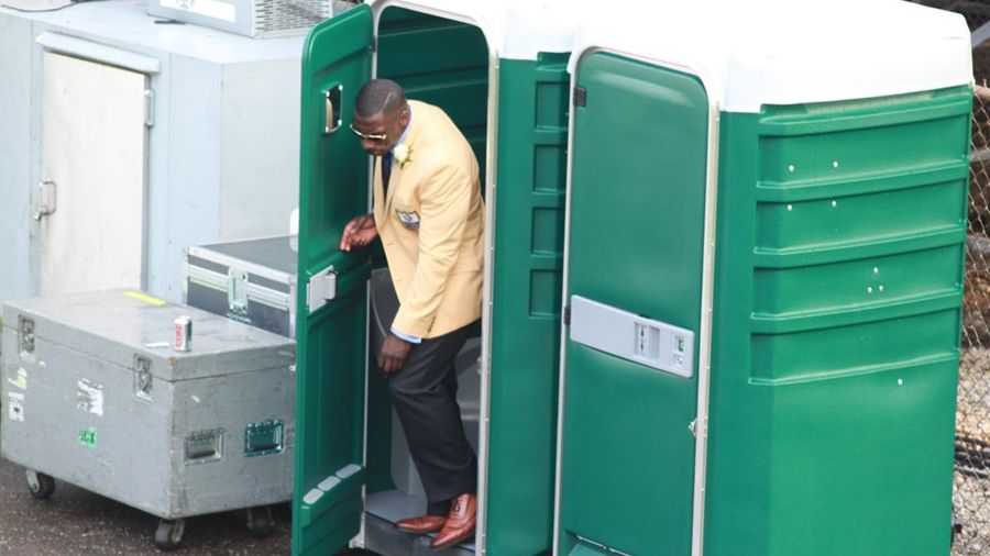 Shannon Sharpe Looks More Bad-Ass Leaving A Port-A-Potty Than Anyone Else Does