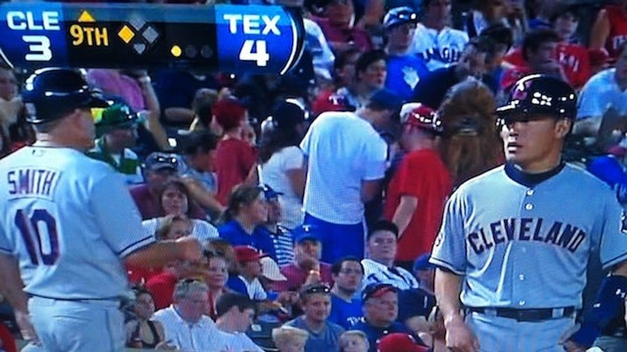 Someone Wore A Big, Furry Chewbacca Mask To The Rangers-Indians Game Last Night, When It Was 106º Out