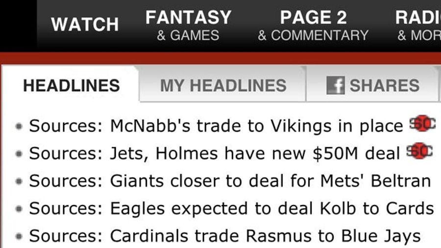 ESPN's Sources Are Awfully Chatty Today