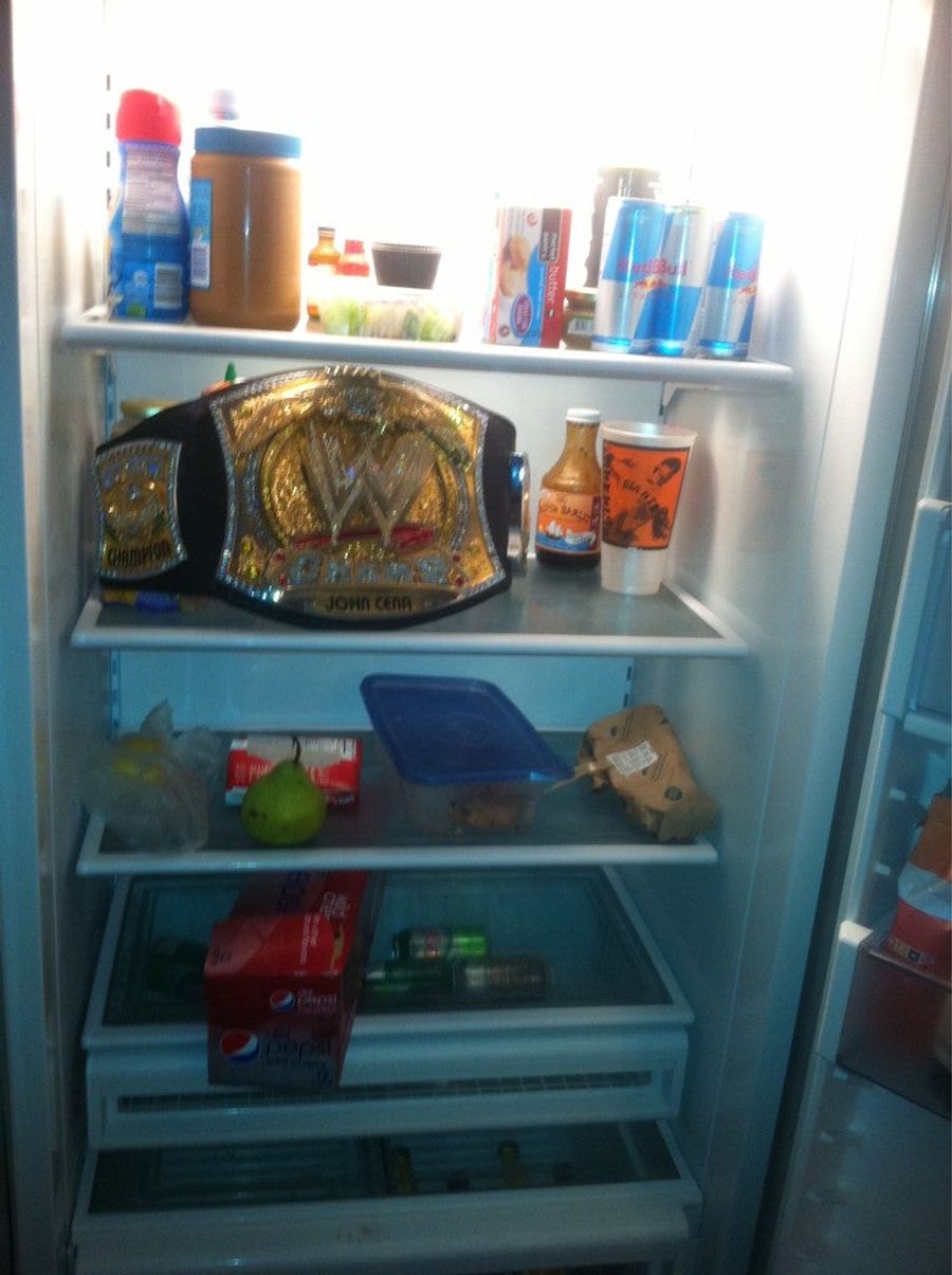 This Is What The WWE Title Belt Looks Like In CM Punk's Fridge