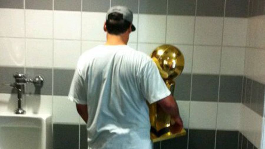 Yes, Mark Cuban Takes The Trophy To The Urinal With Him