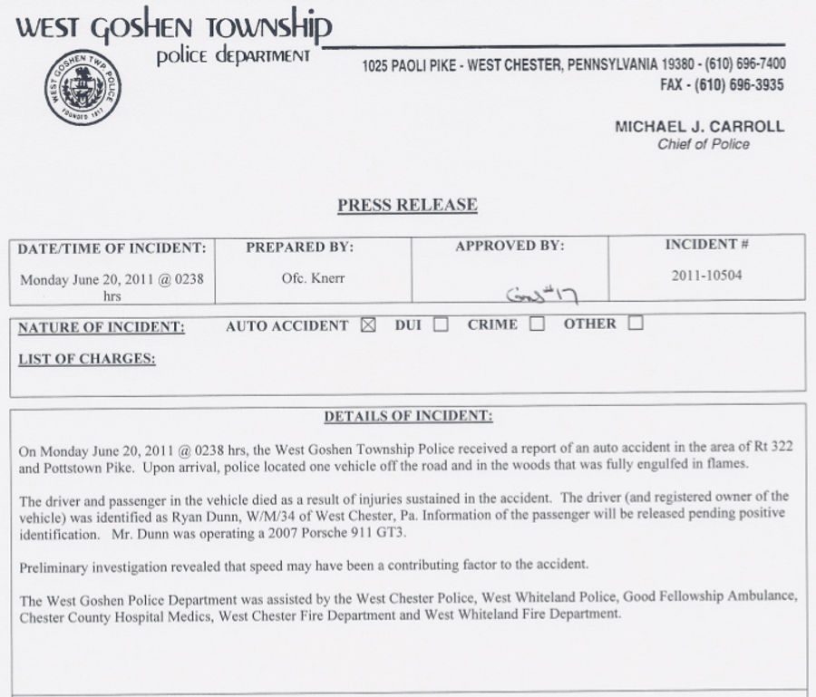 Here's The Police Report For The Fiery Crash That Killed <em>Jackass</em> Star Ryan Dunn