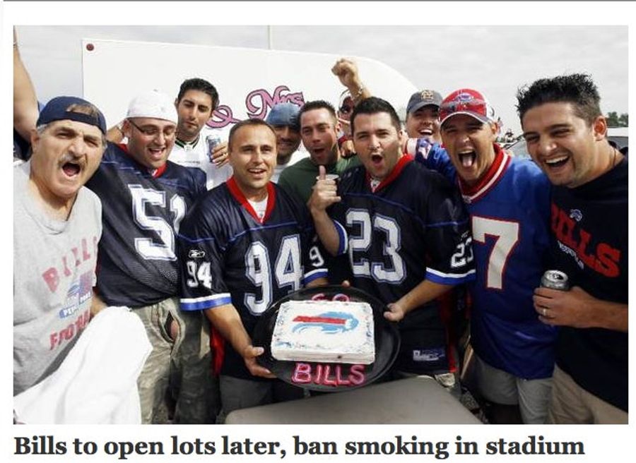 Bills Fan's Cock 'N' Balls Make The Newspaper (SFWish)