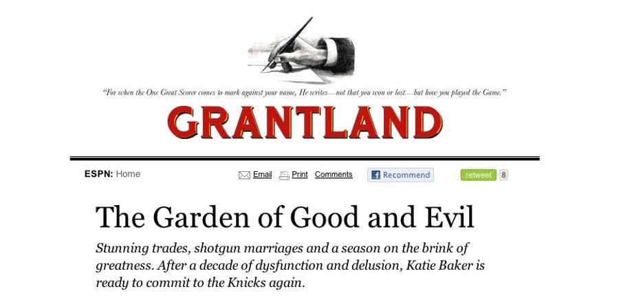 Grantland.com Published Some Crazy Lady Yakking About The Knicks