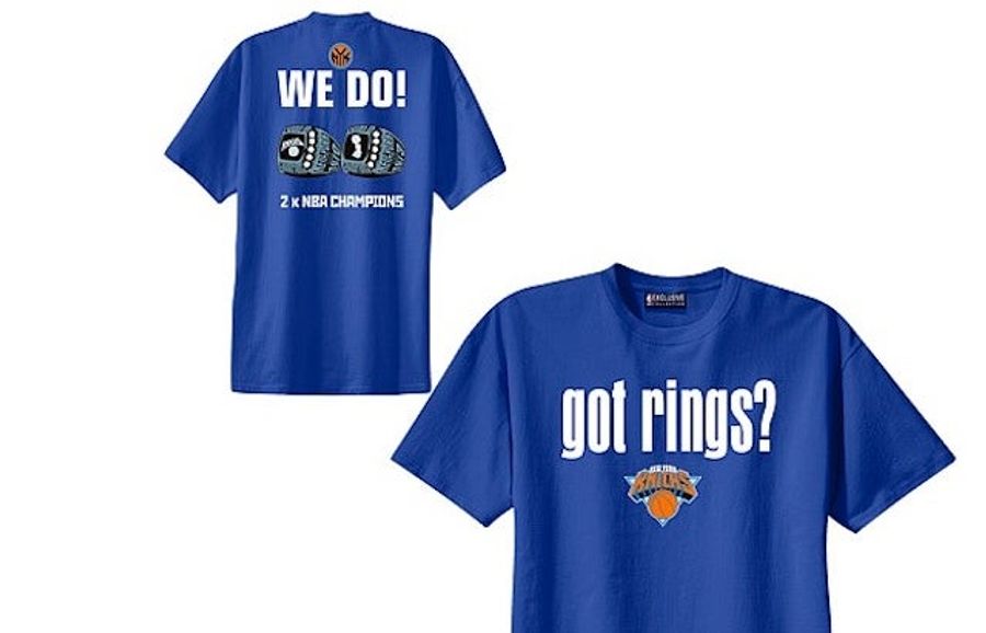 &quot;Got Rings?&quot; T-Shirt Reminds Knicks Fans That Their Team Has Been Bad For Almost 40 Years