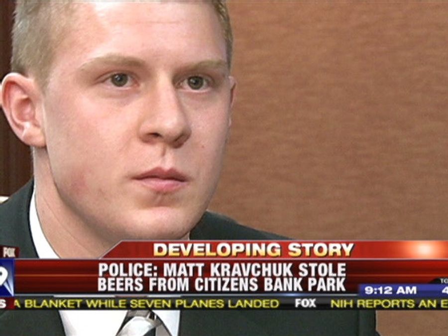 College Kid Who Cried "Coach Attacked Me" Apparently Decided To Steal Two Beers From The Phillies