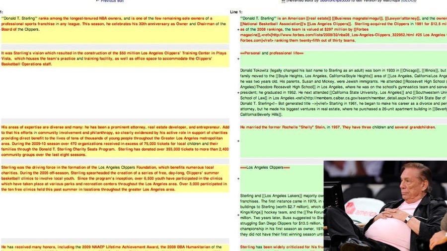Did The Clippers' PR Guy Scrub Donald Sterling's Wikipedia Page?