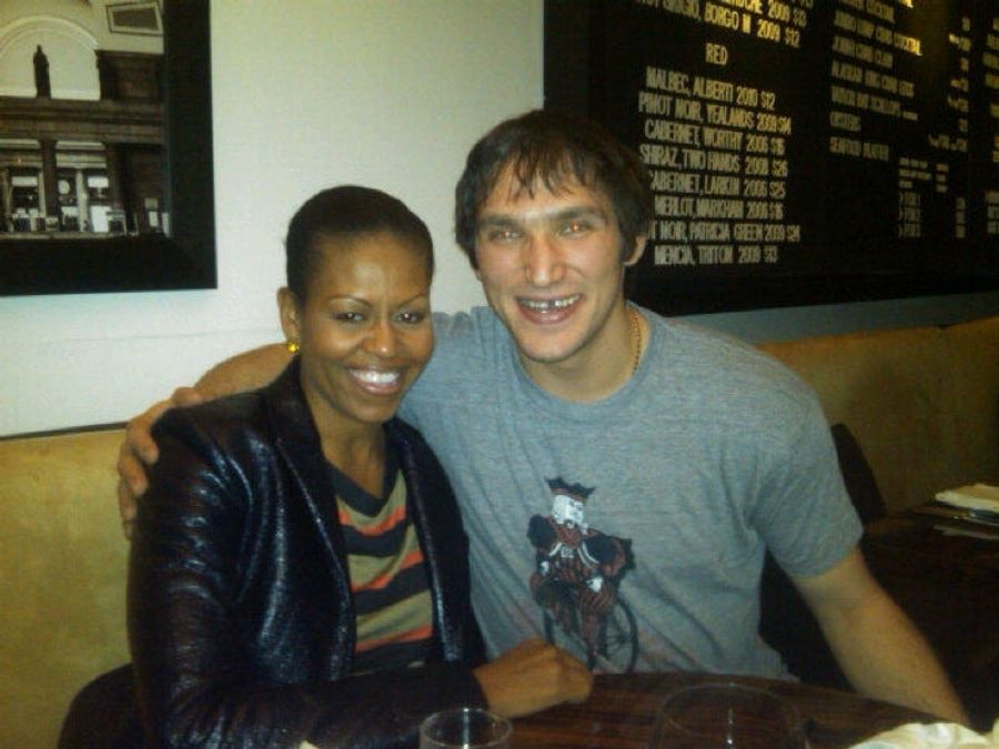 Here&#39;s A Picture Of Alex Ovechkin With His Arm Draped Over The First Lady&#39;s Shoulder
