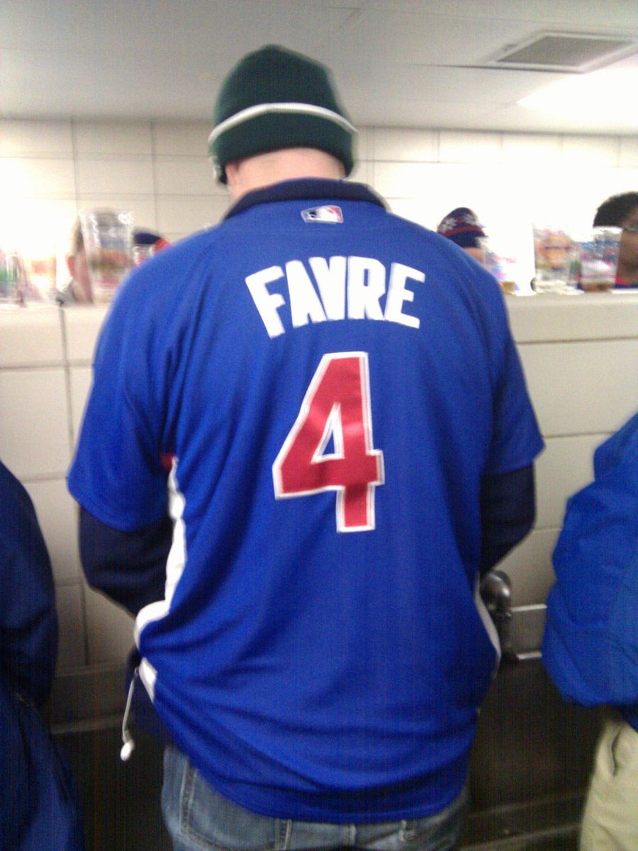 Yet Another Reason To Hate The Midwest: This Guy's Cubs Favre Jersey