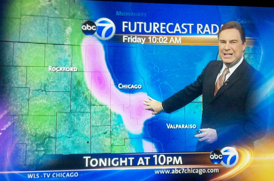A Pink Weather Dong Grows Near Chicago