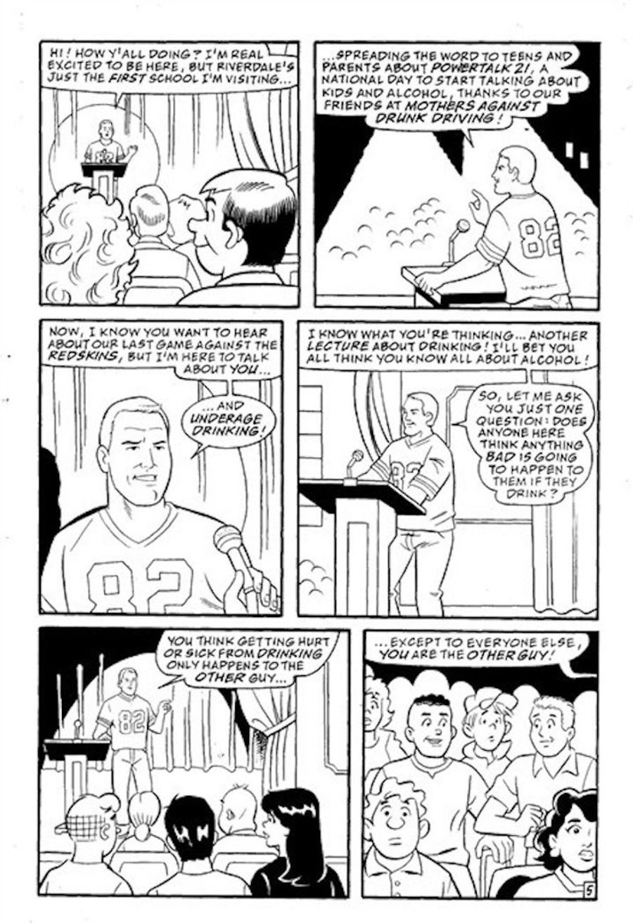 Cartoon Jason Witten Says Don't Drink And Drive, Do Read <em>Archie</em>