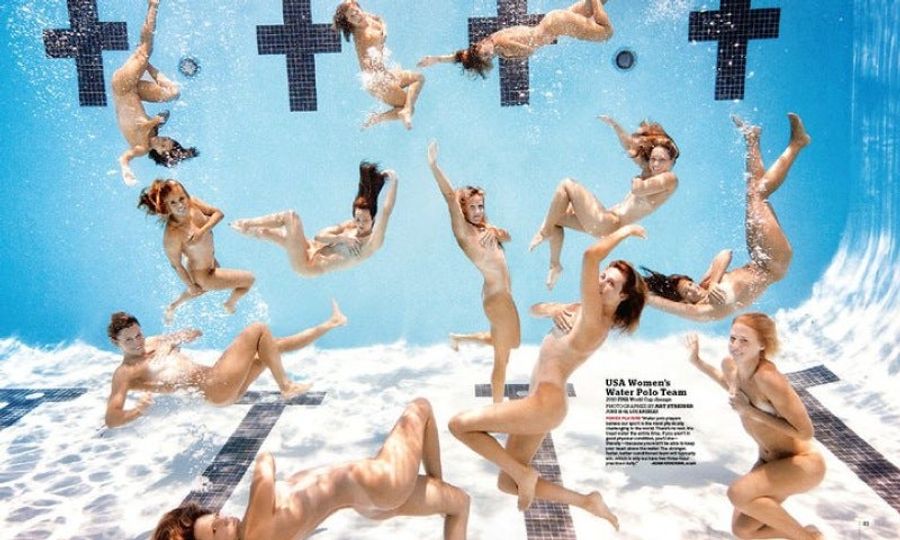 American Lady Water-Athletes Did The Naked Pool Shoot Well Before The Brits