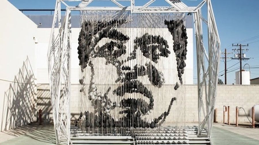 Giant Sculpture Of Muhammad Ali Made From Punching Bags