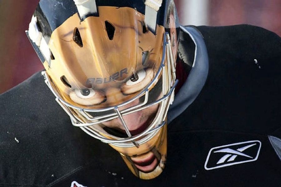 Despite Appearances, This Goalie Is Not Wearing A Mask Of Human Skin