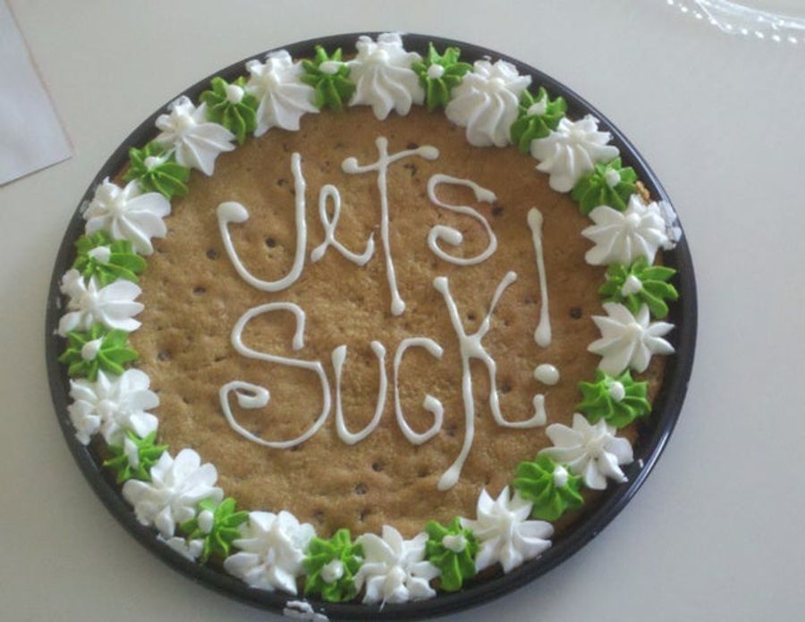 Guy Expresses His Jets Disdain Through Dessert (And More)