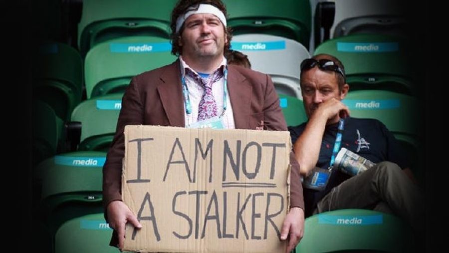 Sharapova Stalker's Homemade "I Am Not A Stalker" Sign May Not Convey Intended Message