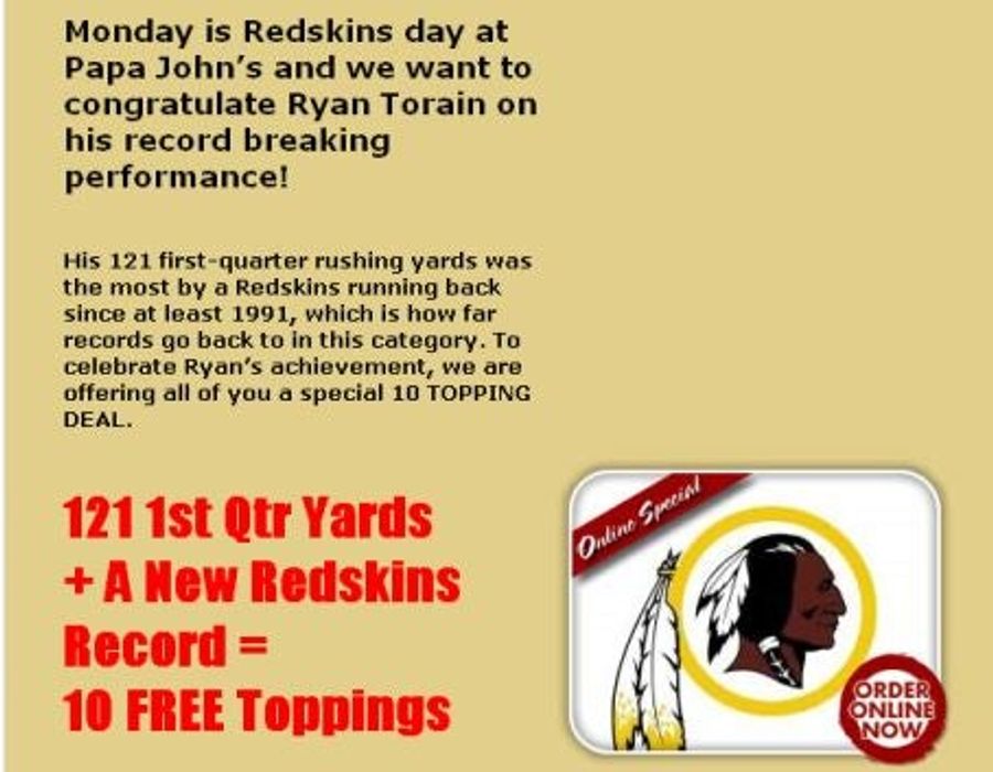 Even Papa John's Has Given Up On The Redskins