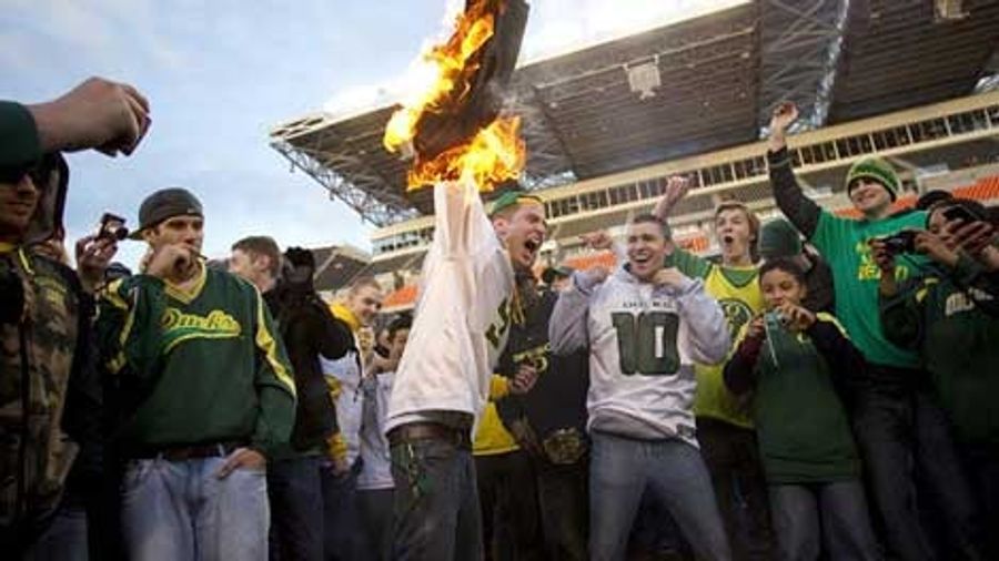 OK, Who's The Fool Oregon Fan That Started A Fire At The Civil War Game?