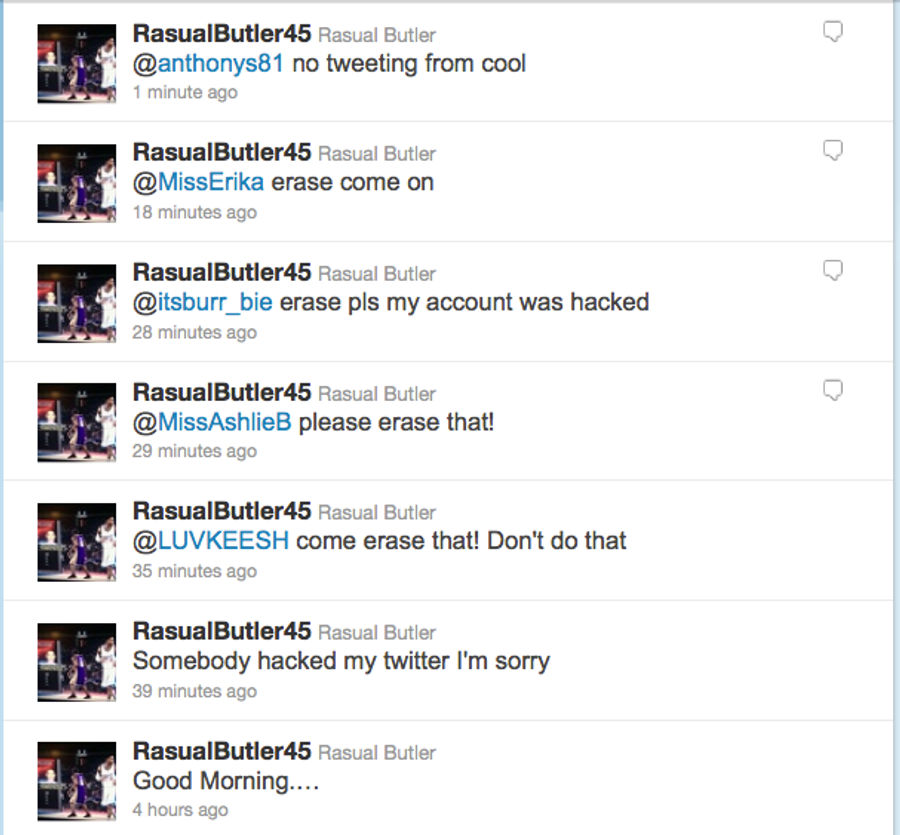 Rasual Butler Desperately Tries To Erase A Tweeted Penis