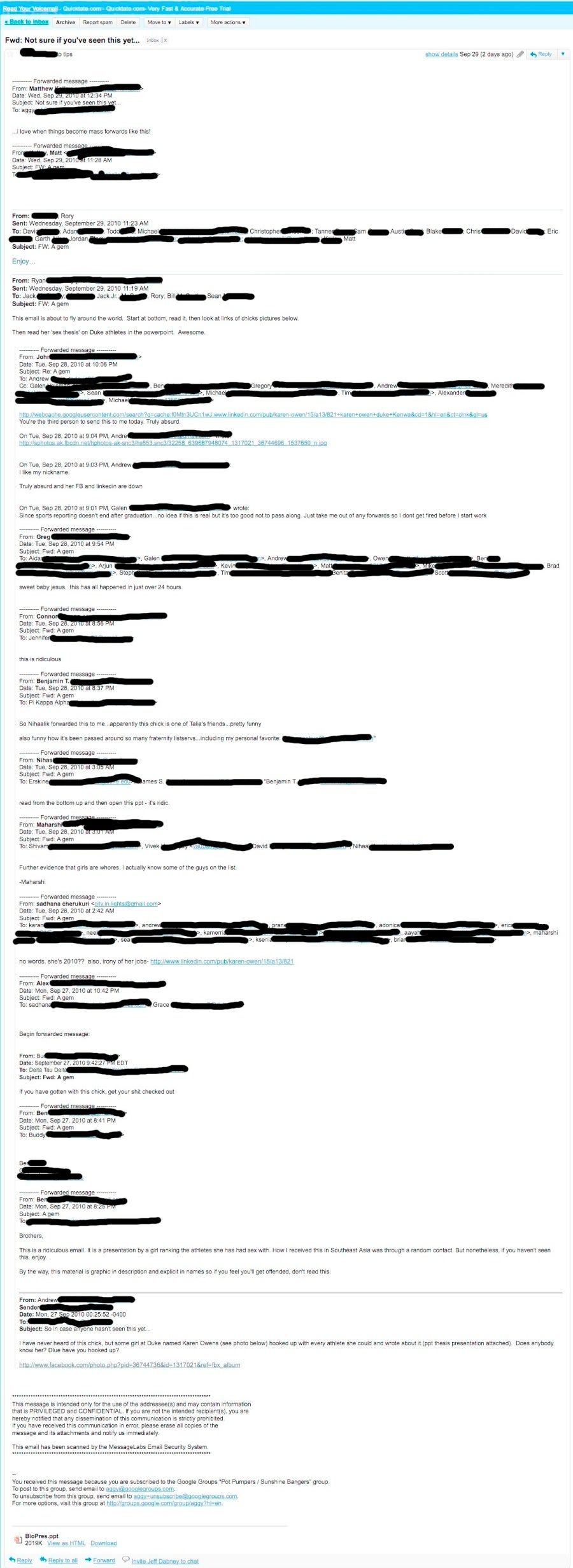 A Glimpse Into How The Duke Fuck List Went Viral