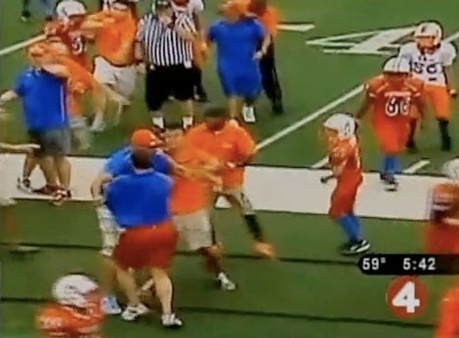 Dads In Ugly Polo Shirts Punch Each Other At Pee Wee Football Game