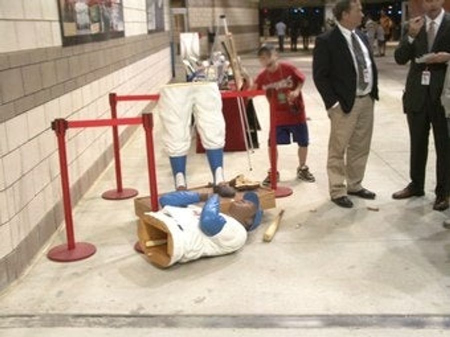 Jackie Robinson Statue At Nationals Park Busted Up By Tacklers