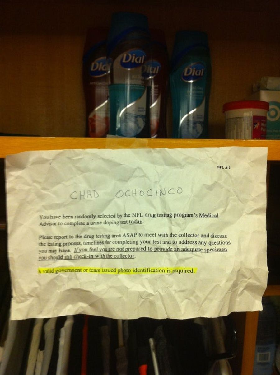 A Look Inside The NFL's Drug Testing Methods, Chad Ochocinco's Bladder