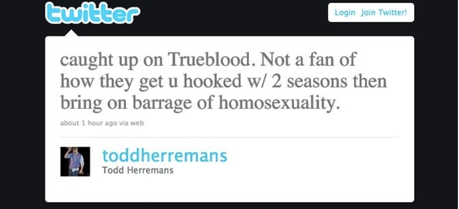 Philadelphia Eagles Lineman Doesn't Like It When <em>True Blood</em> Goes Super Gay