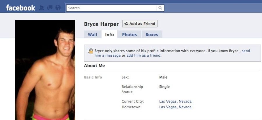 Is Bryce Harper's Facebook Page Real?