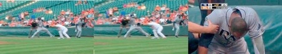 Carl Crawford Takes A Major League Nutshot