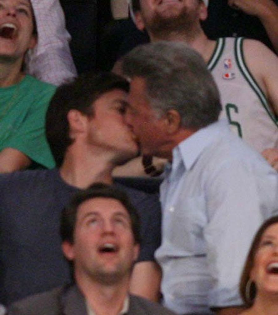 Dustin Hoffman And Jason Bateman Smooch It Up On Staples Center Kiss Cam