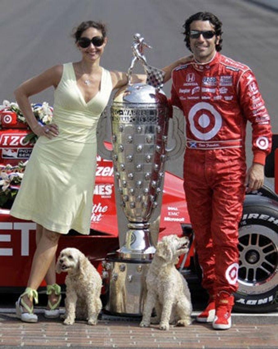 Dario Franchitti Shows Off His Trophy, Wife
