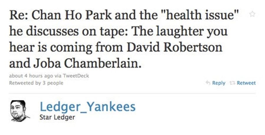 Mysterious Laugher Does Not Sympathize With Chan Ho Park&#39;s Stomach Ailments (UPDATE)