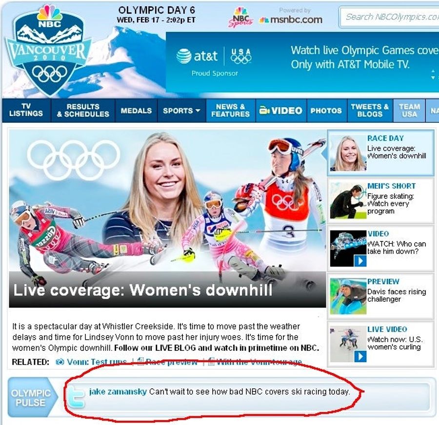 Even NBCOlympics.com Hates NBC&#39;s Olympic Coverage
