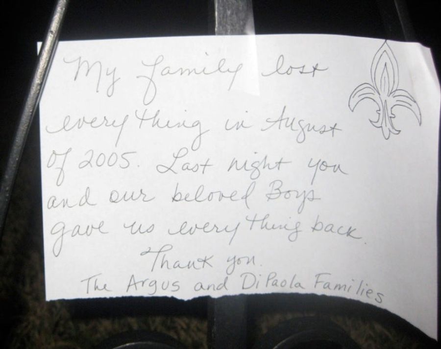Enraptured Saints Fans Decorate Drew Brees' Home With 'Thank You' Shrine