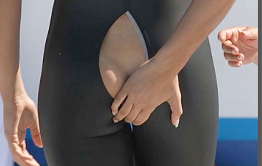 Wardrobe Malfunction Costs Swimmer Race, A Little Bit Of Dignity