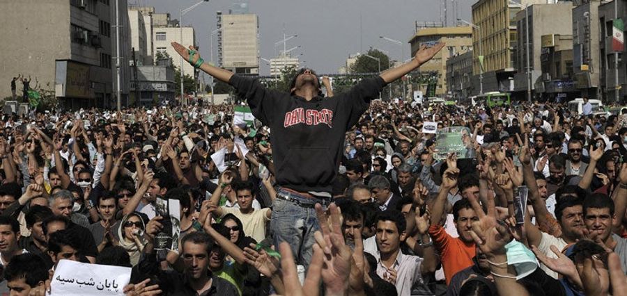 Ohio State Fan Dots The &quot;I&quot; In Iranian Revolution