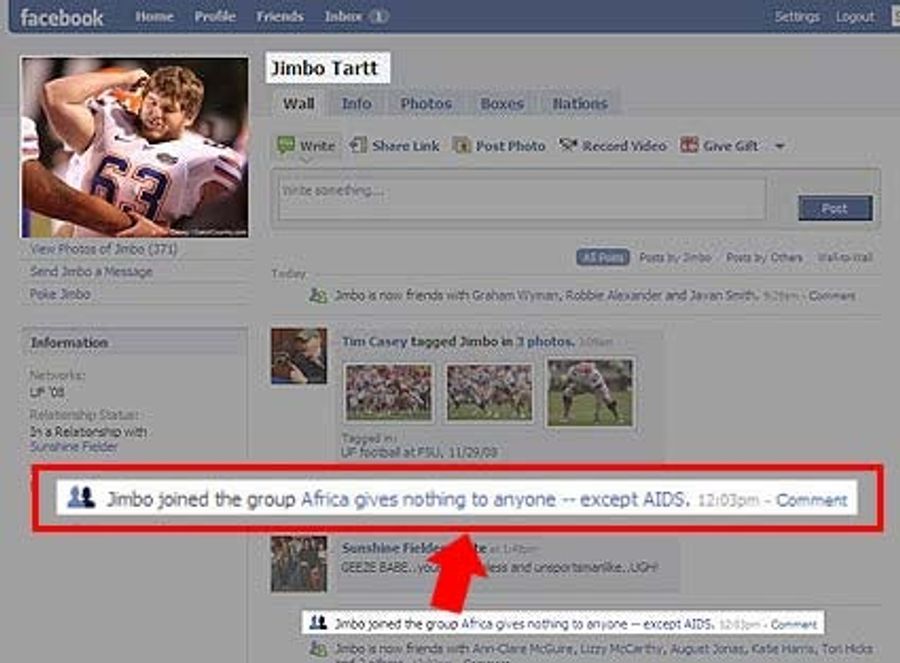 Florida Lineman Has Some Interesting Facebook Friends