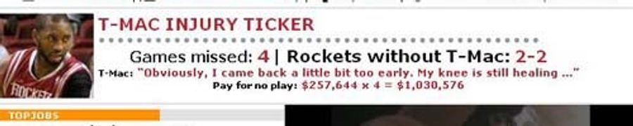 Countdown To Fun With The T-Mac Injury Ticker
