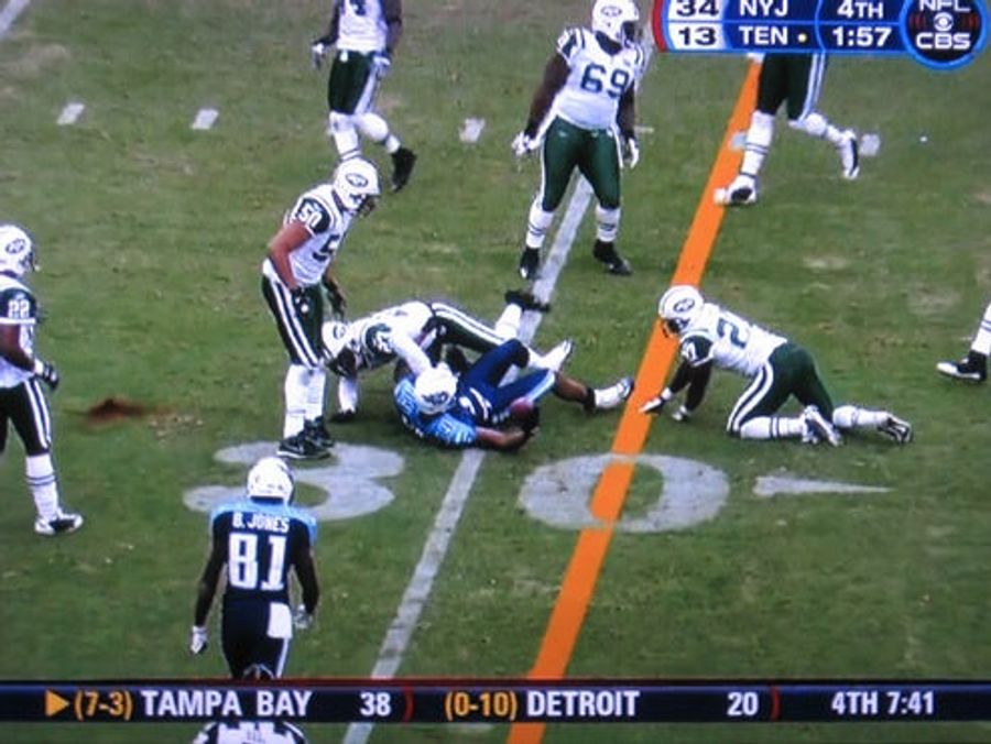 So What Was That Ugly Red Stain on the Field During the Jets-Titans Game?