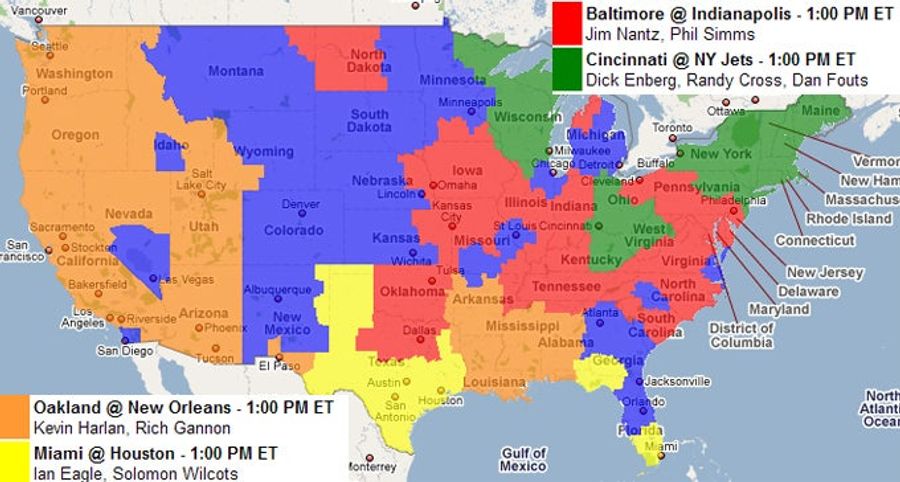 NFL Maps and Matchups for Week 6 (Updated)