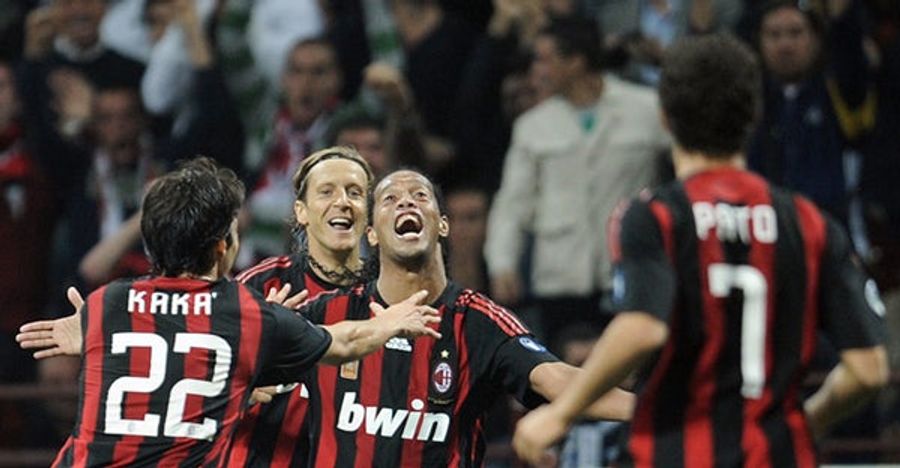 Ronaldinho Starts and Scores For Milan