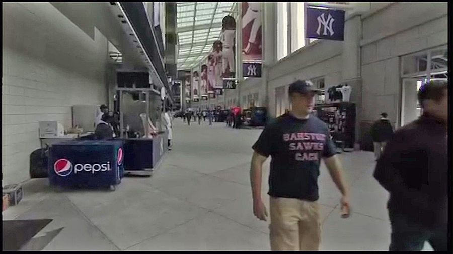 Happy Opening Day! Here&#39;s A Yankees Fan Wearing A &quot;Bahston Sawks Cack&quot; Shirt On TV.