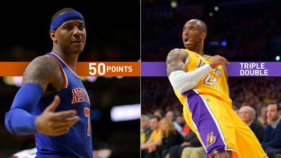 It Was Carmelo Vs. Kobe, On Opposite Coasts