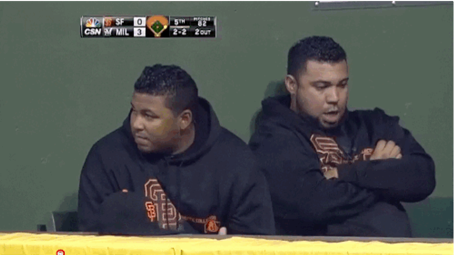 A Very Important GIF Of A Giants Reliever Farting On His Teammate