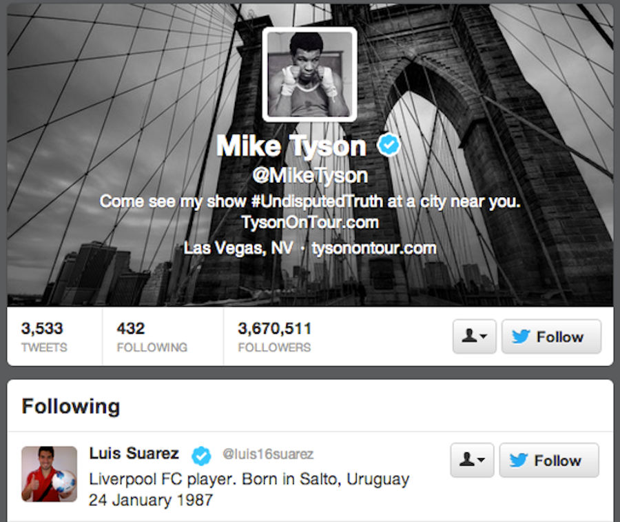 Mike Tyson Is Now Following Luis Suárez On Twitter