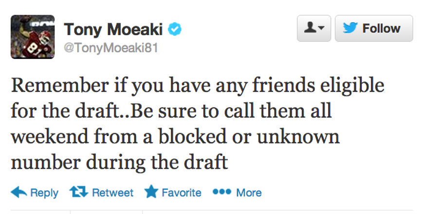 The Chiefs' Tony Moeaki Wants You To Do Some NFL Draft Trolling