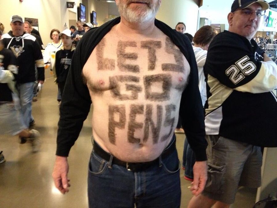 This Penguins Fan Sculpted A Sign From His Own Body Hair